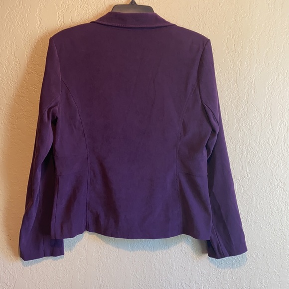 Notations Women’s Purple Velvet Button Blazer( Medium) - Picture 8 of 11
